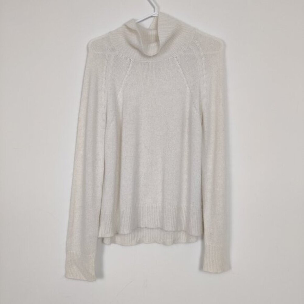 Naif Women's Sweater Size Large White Knitwear Stretchy Angora Wool Rayon Casual
